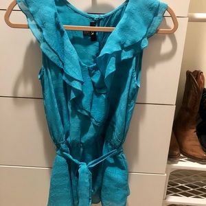 BCX Turquoise Dressy Work Blouse